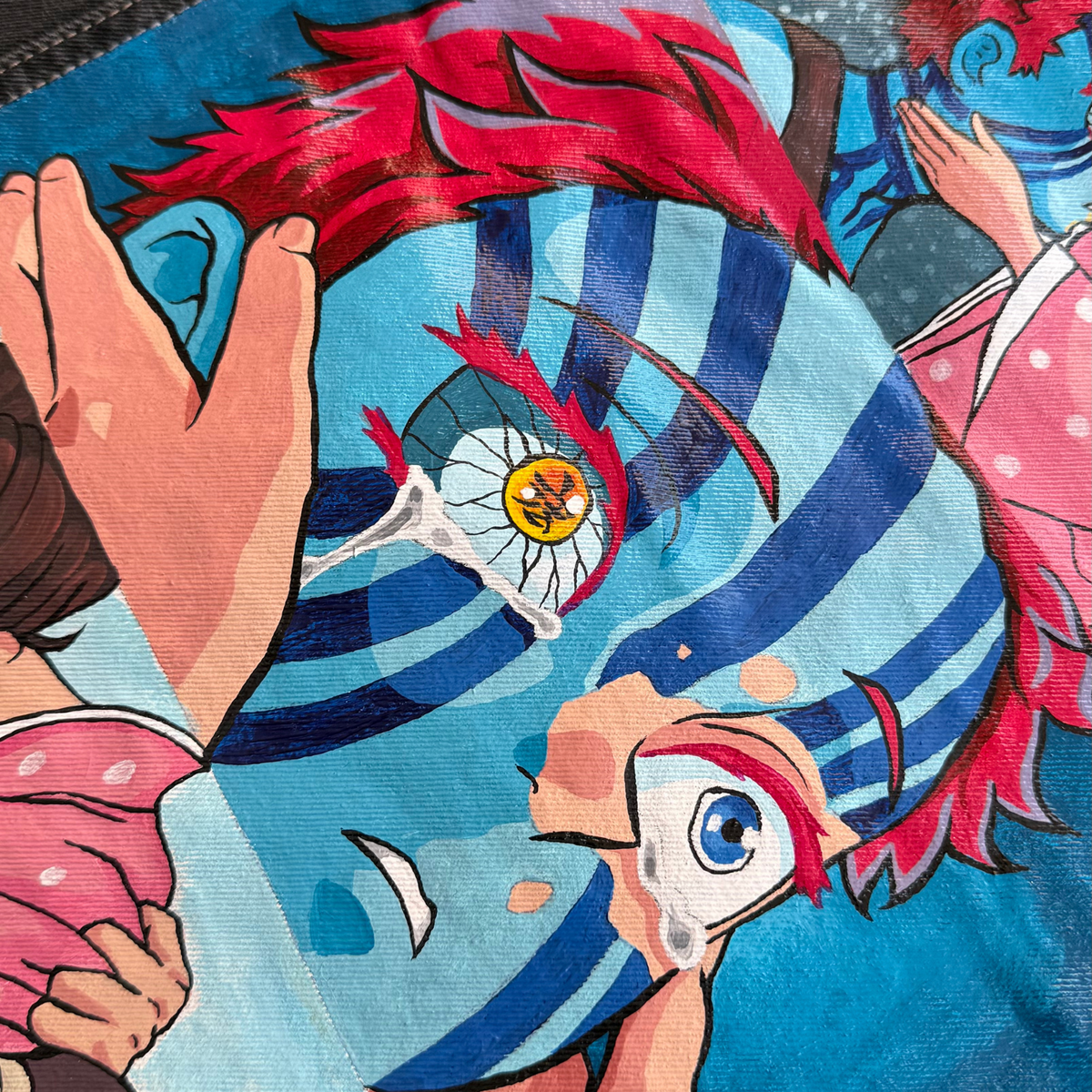 Campera de Jean Customizada Demon Slayer Akaza Hombre