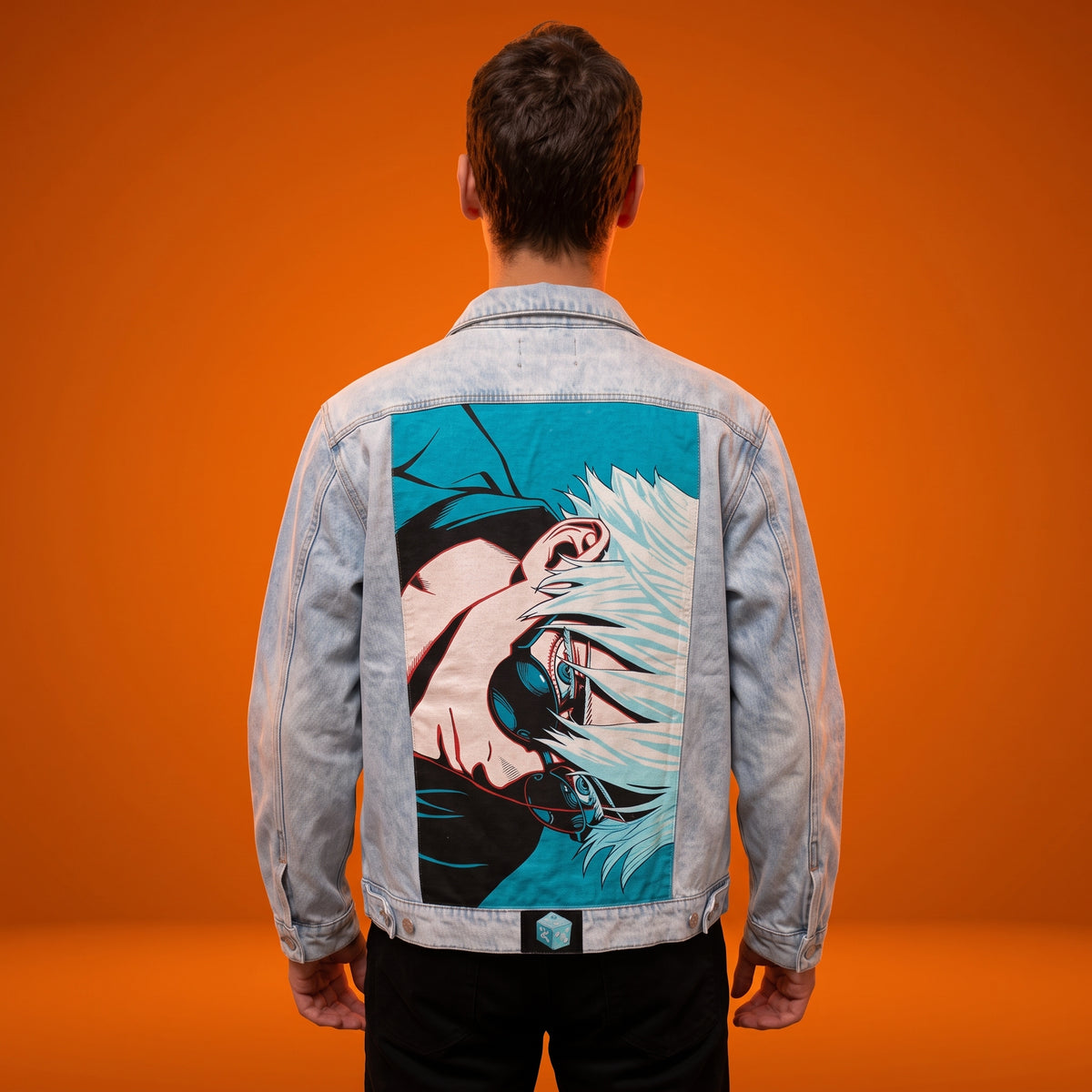 Campera de Jean Customizada Jujutsu Kaisen Satoru Gojo Blue Hombre