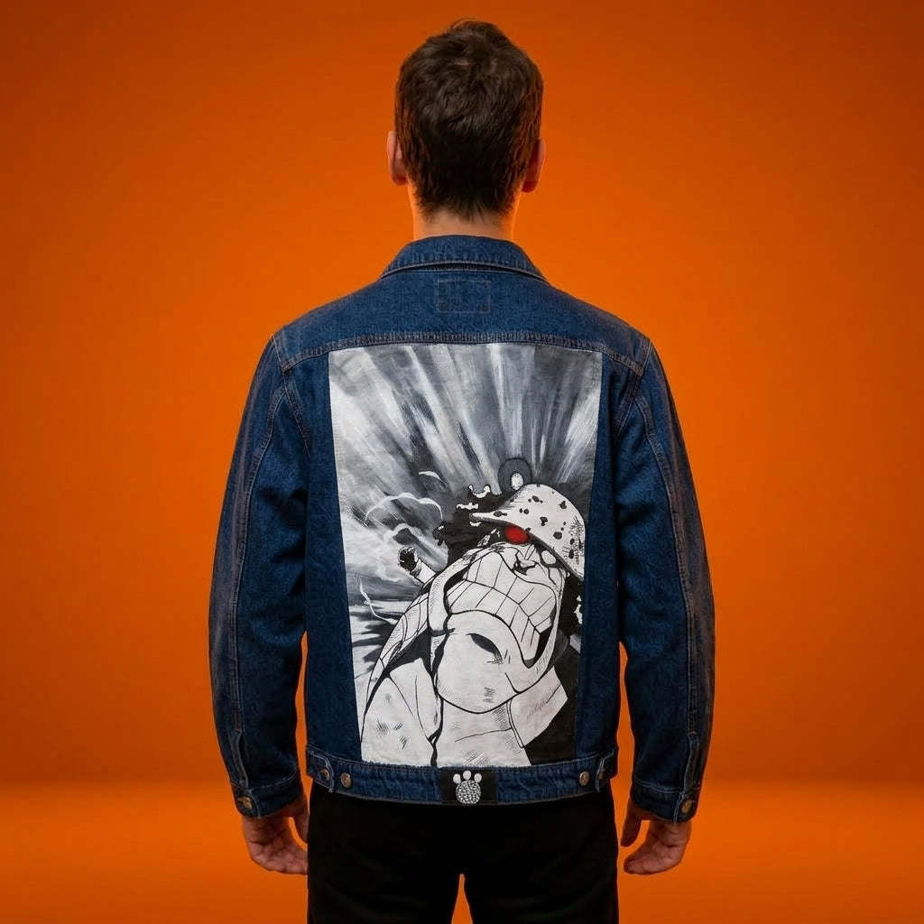 Campera de Jean Customizada One Piece Kuma Hombre